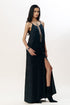 Black cord strap slip dress