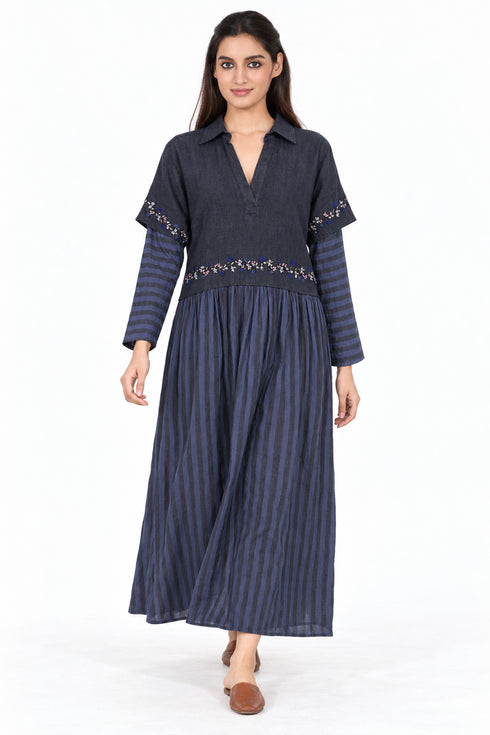 Black denim dress