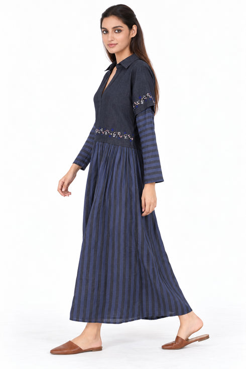 Black denim dress