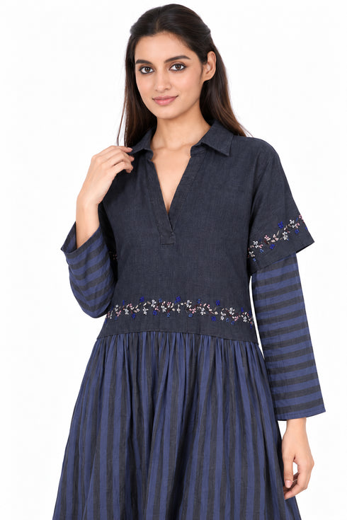 Black denim dress