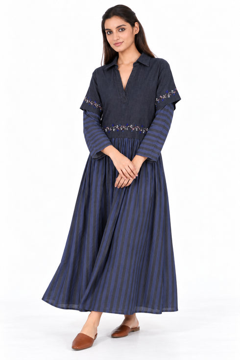 Black denim dress