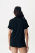 Black embroidered half sleeve t-shirt