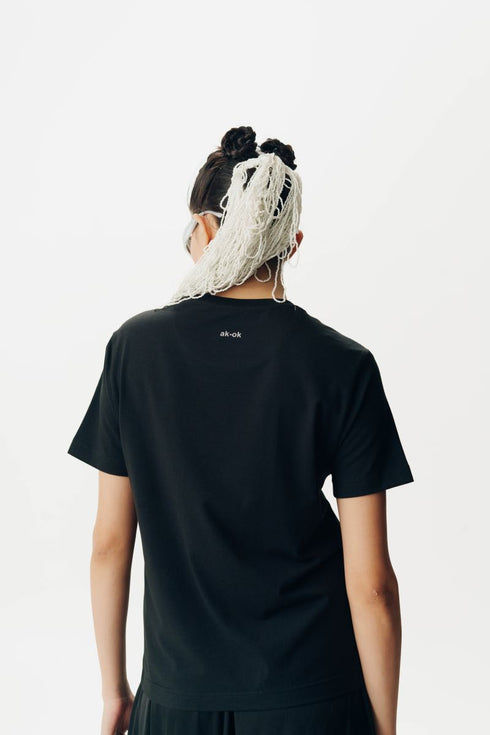 Black embroidered t-shirt