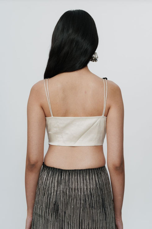 Black lace crop top