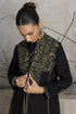 Black linen embroidered jacket