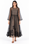 Black organza silk dress