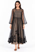 Black organza silk dress