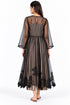 Black organza silk dress