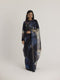 Black rocco half silk and half organza sari