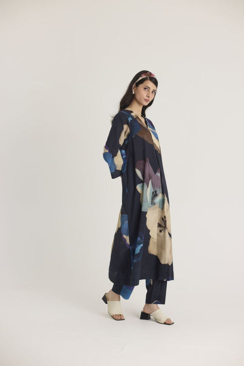 Black rocco long kurta set