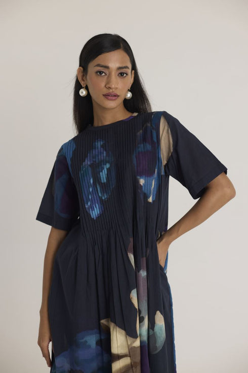 Black rocco pintuck dress