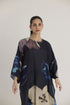 Black rocco silk kaftan set