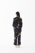 Black sakura crop top and pants