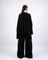 Black short boxy kurta with black flared pants
