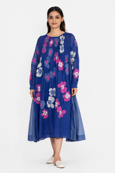 Blue applique dress