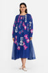 Blue applique dress