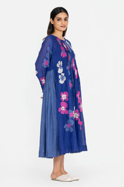 Blue applique dress