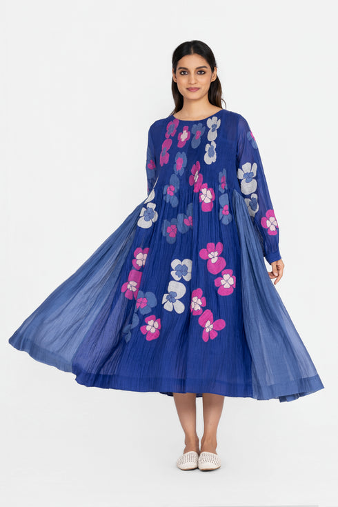 Blue applique dress