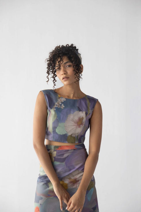 Blueberry scallop skirt and top