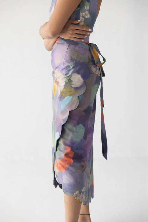 Blueberry scallop skirt and top