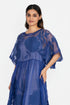 Blue floral applique dress