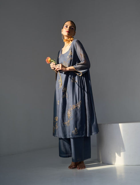 Blue mansa kurta with pants