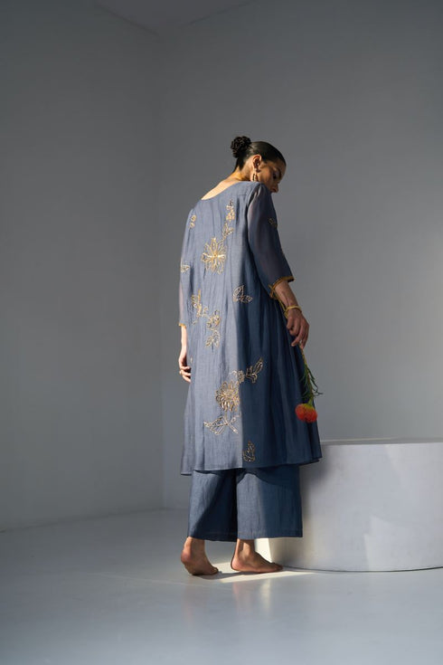 Blue mansa kurta with pants