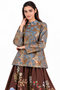 Blue sequins embroidered top