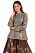 Blue sequins embroidered top