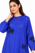 Blue silk embroidered dress