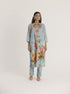 Blue taffy long cotton kurta set