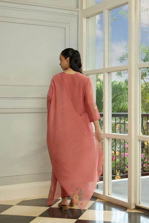 Blush applique kurta set