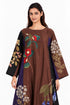 Brown floral embroidered dress