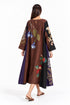 Brown floral embroidered dress