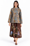 Brown floral embroidered skirt
