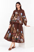 Brown floral embroidered skirt