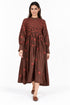Brown floral printed dress