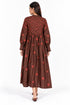 Brown floral printed dress