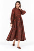 Brown floral printed dress