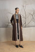 Brown linen printed and embroidered jacket