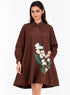 Brown short embroidered dress