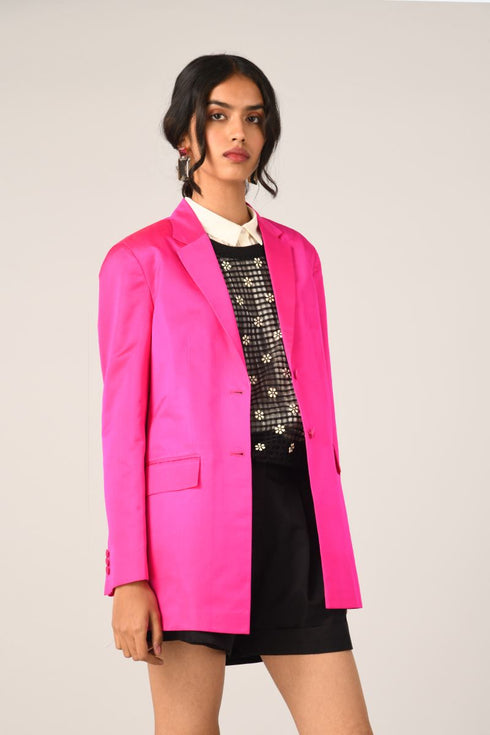 Brunonii fuchsia single breast jacket