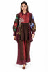 Burgundy floral embroidered top