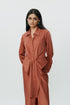 Burnt orange shirt dress