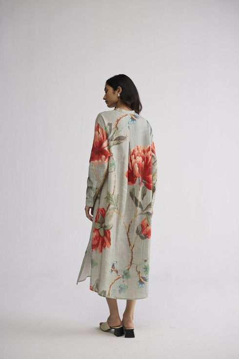 Cabbage linen shirt dress
