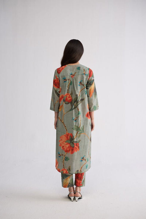 Cabbage long kurta set