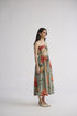 Cabbage rose smocked one shoulder dress