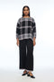 Caesia black boat neck boxy top