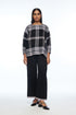 Caesia black boat neck boxy top