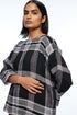 Caesia black boat neck boxy top